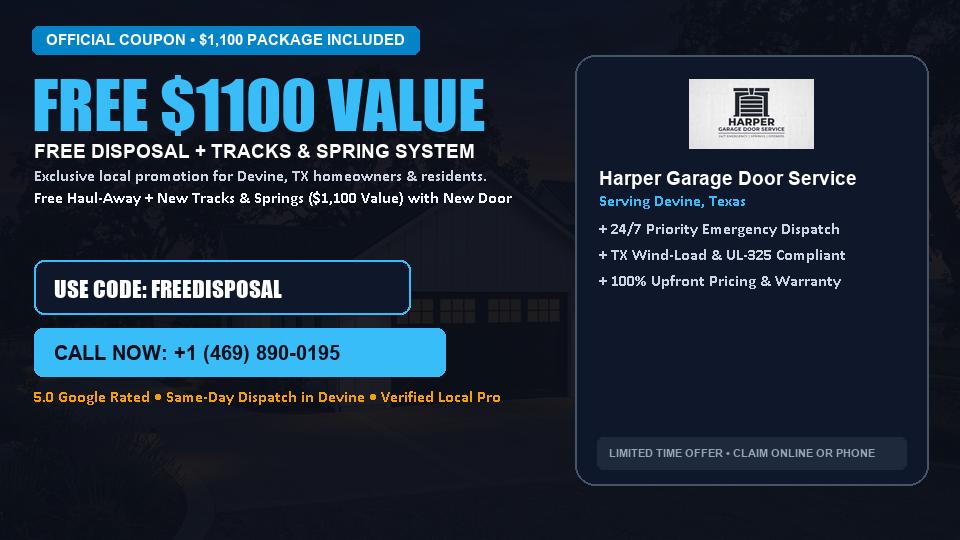 FREE Old Door Haul-Away & Heavy-Duty Tracks in Devine, TX - Harper Garage Door Service